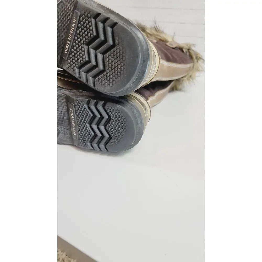 Sorel Joan Of Arctic Faux Fur Trim Waterproof  Snow Boots in Brown, sz 6